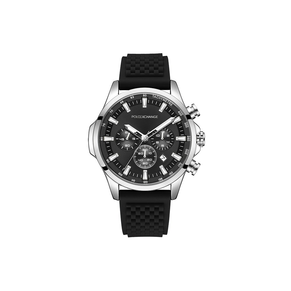 Polo Exchange Black Watch For Him PXW451-01 - Medaid