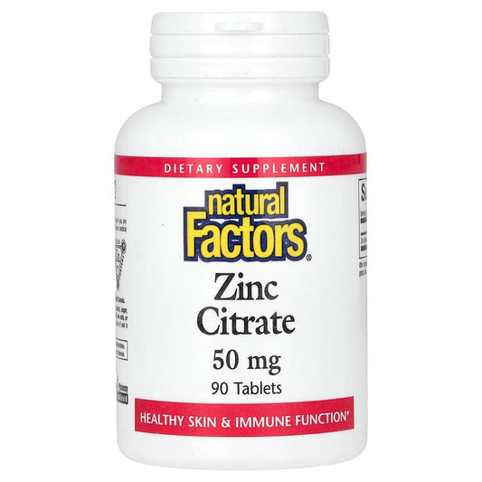 Natural Factors, Zinc Citrate, 50 mg, 90 Tablets - Medaid
