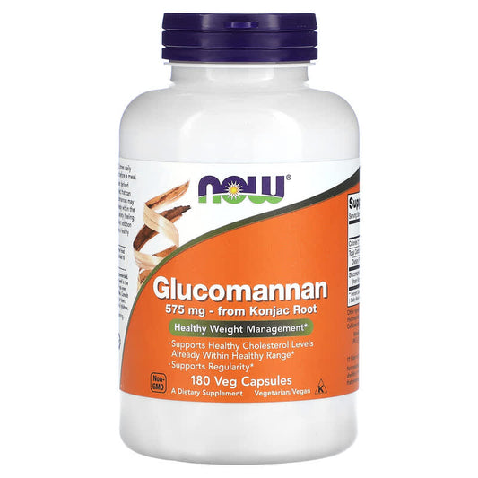 NOW Foods, Glucomannan, 1,725 mg, 180 Veg Capsules - Medaid