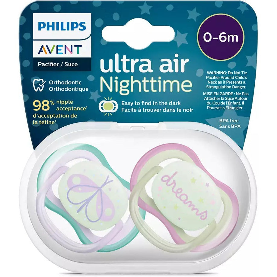 Philips Pacifier Ultra Air Night 0-6 Months - Medaid International