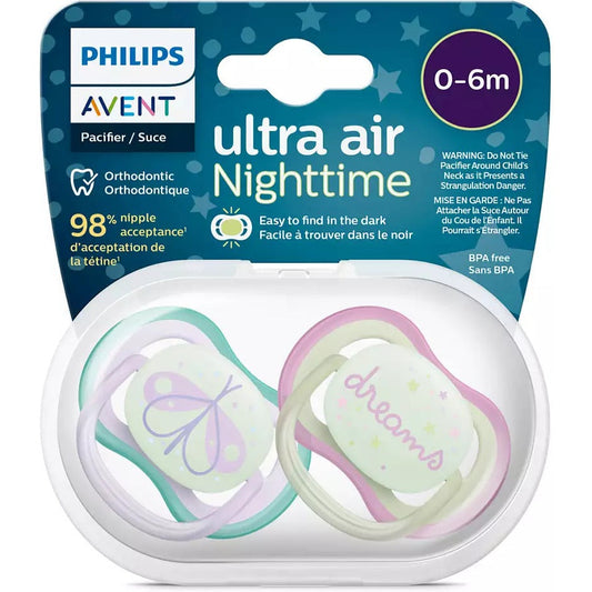 Philips Pacifier Ultra Air Night 0-6 Months - Medaid International