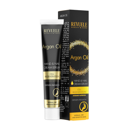 REVUELE ARGAN OIL Hand & Nail Cream-Serum Cell Regeneratoin Oxygen Infusion, 50ml - Medaid