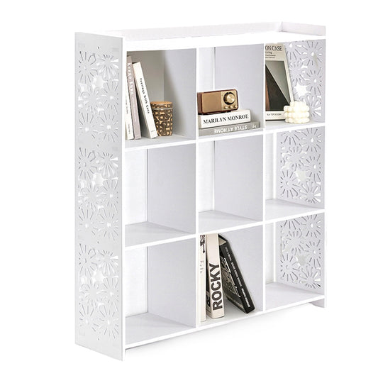 85 CM Freestanding Waterproof Storage Racks Bookcase Display Shelves Organizer Cabinet for Living Room Bedroom Office White - Medaid