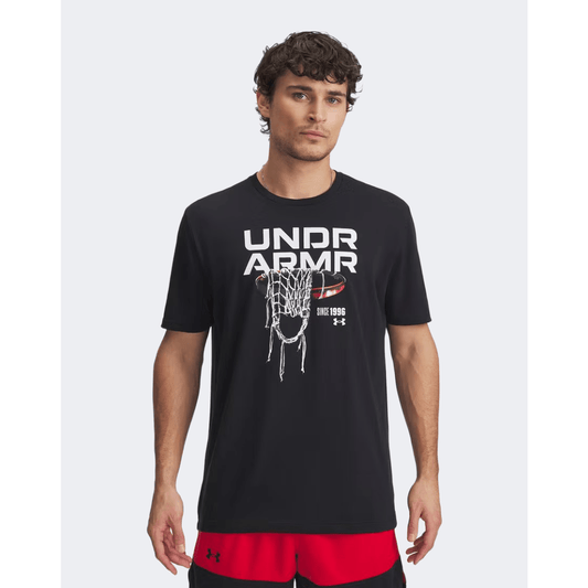 Under Armour 60/40S Hoops Net Men Basketball T-Shirt Black/White - Medaid