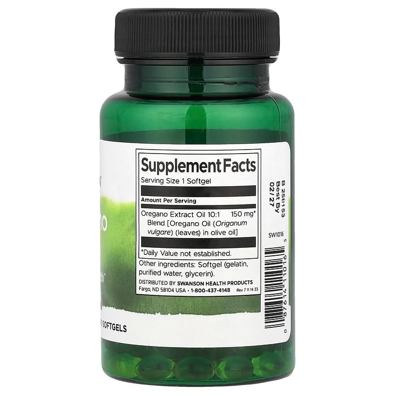 Swanson, Oregano Oil, 150 mg, 120 Softgels - Medaid