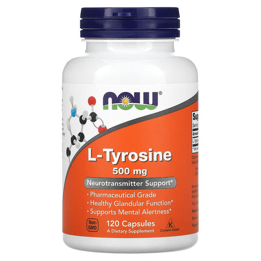 NOW Foods, L-Tyrosine, 500 mg, 120 Capsules - Medaid