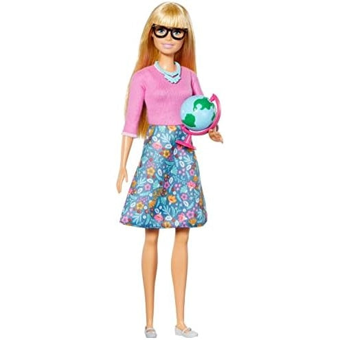 Barbie Teacher Doll, Blonde, With 10 Teaching Accessories, Including Spinning Globe And A Laptop That Opens And Closes, Gift For 3 To 7 Year Olds - Medaid