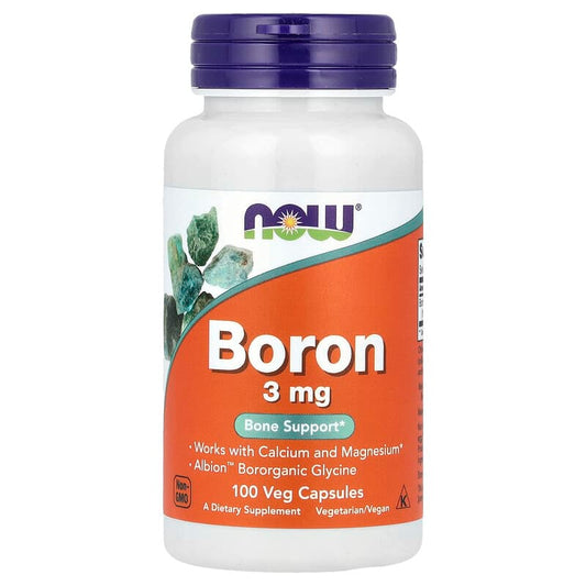 NOW Foods, Boron, 3 mg, 100 Veg Capsules - Medaid