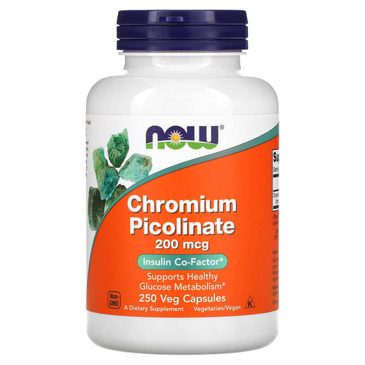 NOW Foods, Chromium Picolinate, 200 mcg, 250 Veg Capsules - Medaid