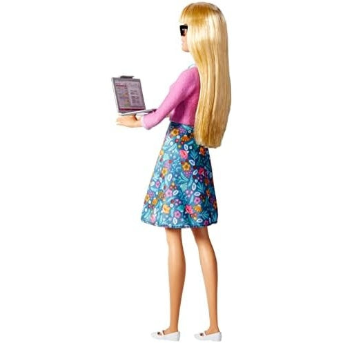 Barbie Teacher Doll, Blonde, With 10 Teaching Accessories, Including Spinning Globe And A Laptop That Opens And Closes, Gift For 3 To 7 Year Olds - Medaid