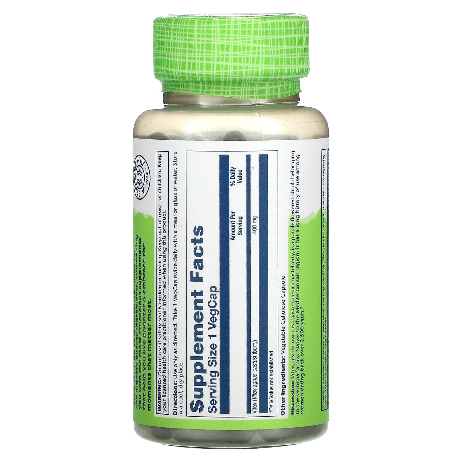 Solaray, Vitex, 400 mg, 100 VegCaps - Medaid