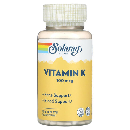 Solaray, Vitamin K, 100 mcg, 100 Tablets - Medaid