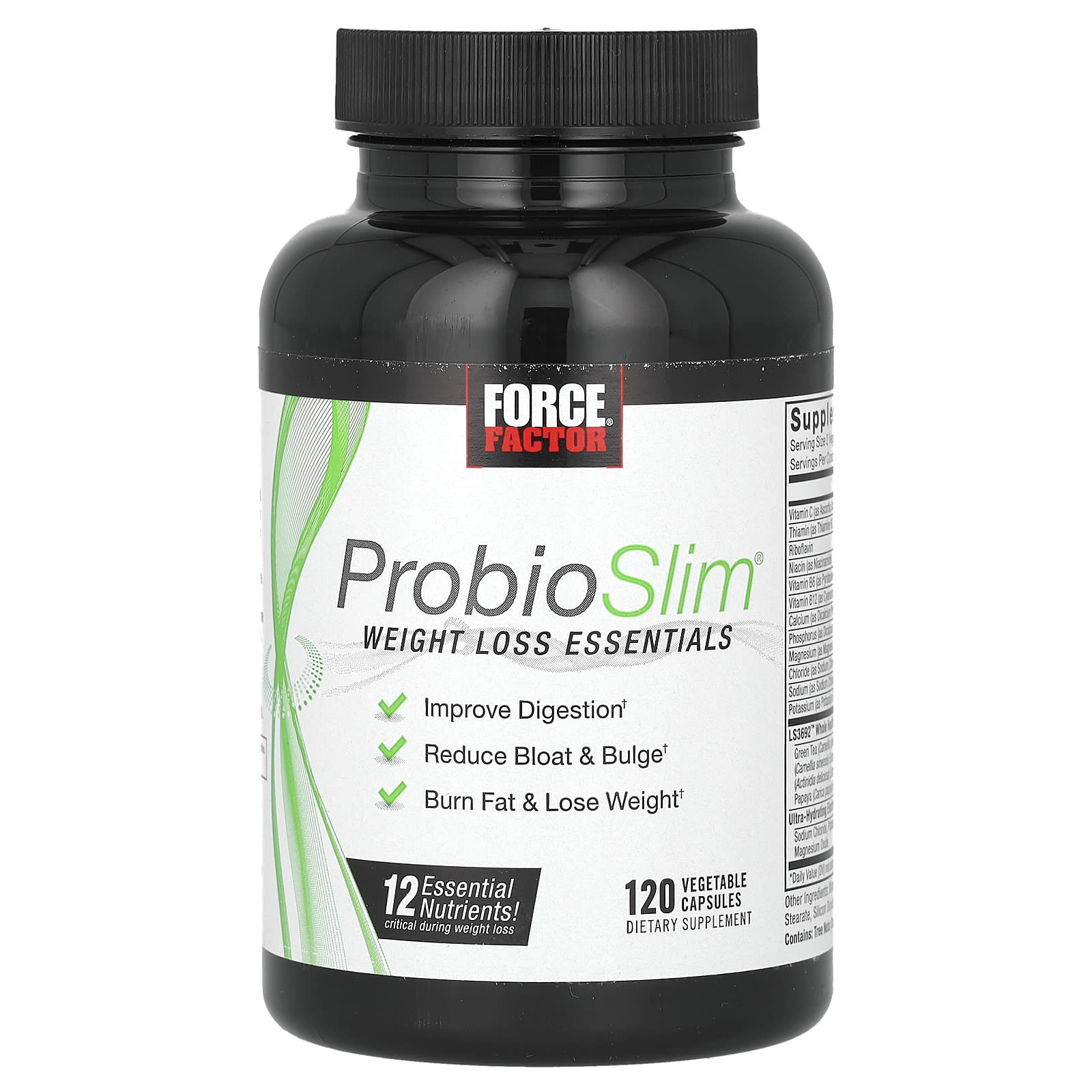 Force Factor, ProbioSlim, Weight Loss Essentials, 120 Vegetable Capsules - Medaid