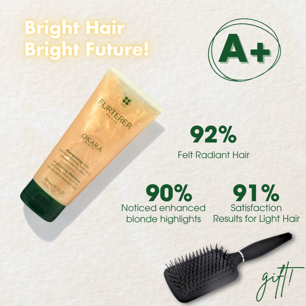 Rene Furterer Okara Blond Brightening Shampoo 200 ml + Free Hair Brush - Medaid
