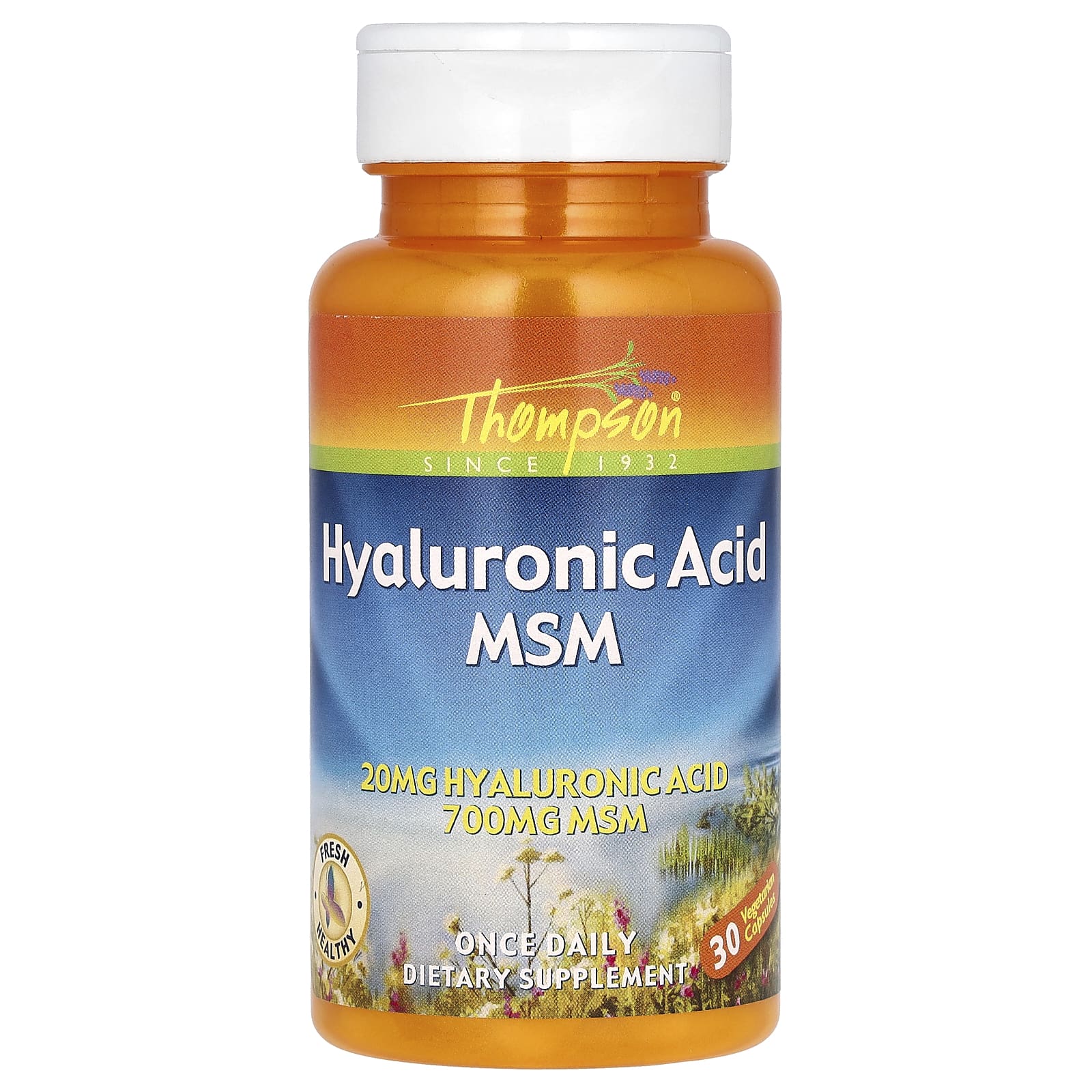 Thompson, Hyaluronic Acid MSM, 30 Vegetarian Capsules - Medaid
