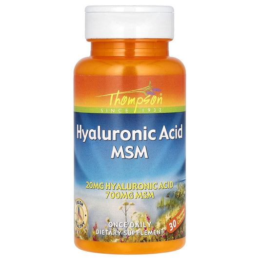 Thompson, Hyaluronic Acid MSM, 30 Vegetarian Capsules - Medaid