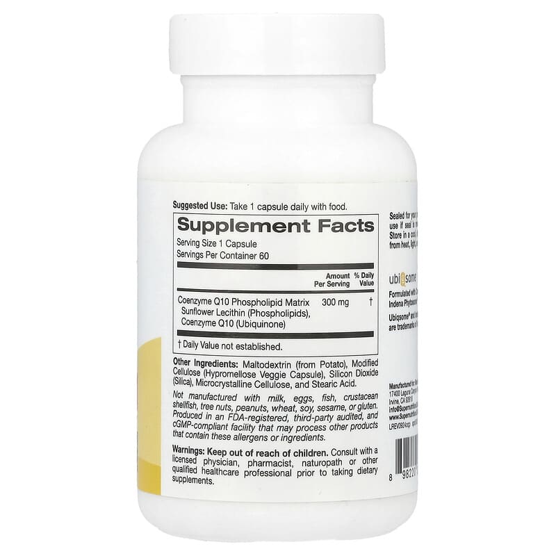 Super Nutrition, CoQ10 Phytosome, 300 mg, 60 Veggie Capsules - Medaid