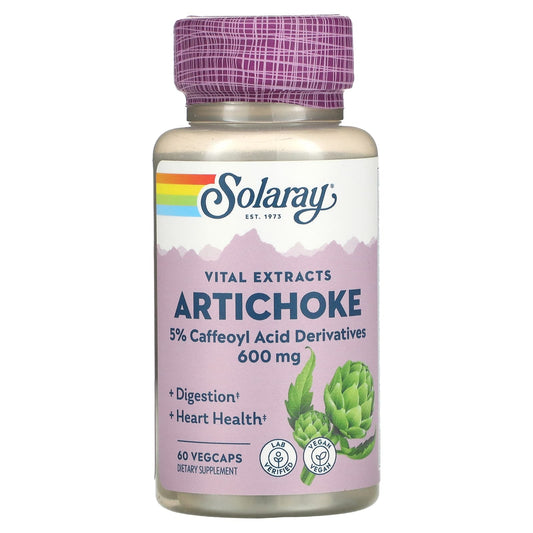 Solaray, Artichoke, 600 mg, 60 Vegcaps (300 mg per Capsule) - Medaid