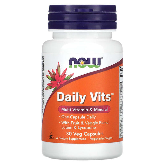NOW Foods, Daily Vits, Multi Vitamin & Mineral, 30 Veg Capsules - Medaid