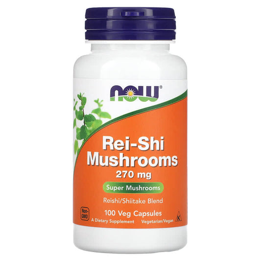 NOW Foods, Rei-Shi Mushrooms, 270 mg, 100 Veg Capsules - Medaid