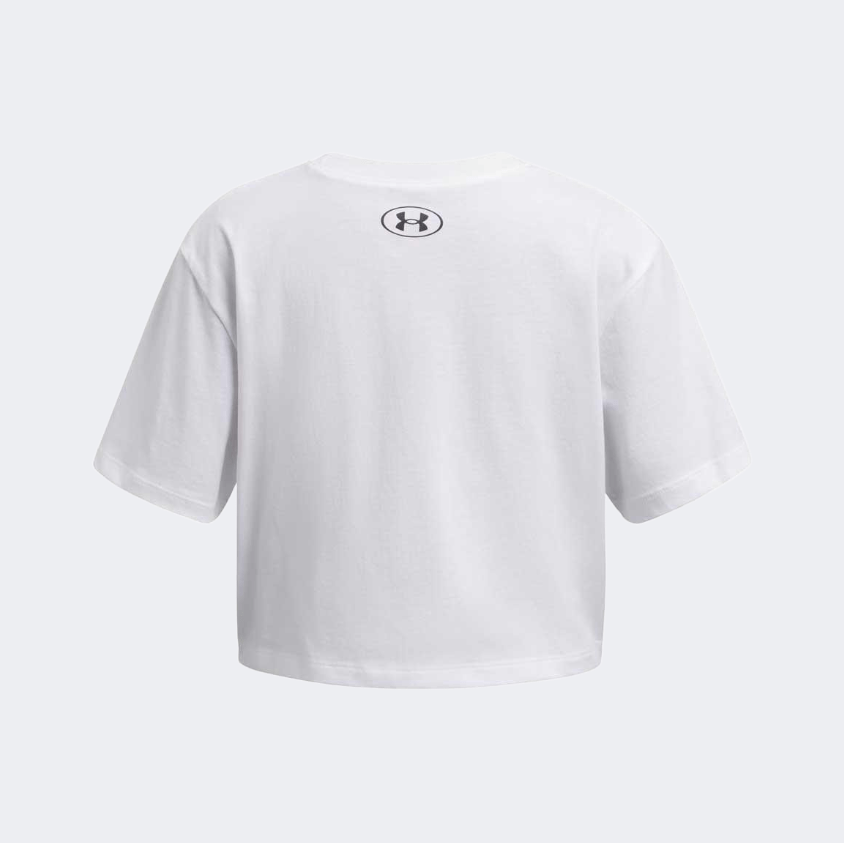 Under Armour Rival Girls Lifestyle T-Shirt White/Black - Medaid