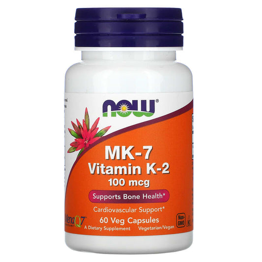 NOW Foods, MK-7 Vitamin K-2, 100 mcg, 60 Veg Capsules - Medaid