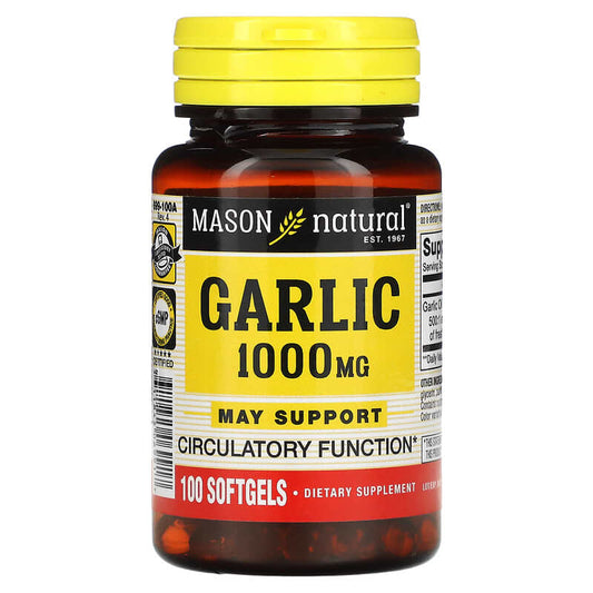Mason Natural, Garlic Oil, 1,000 mg, 100 Softgels - Medaid