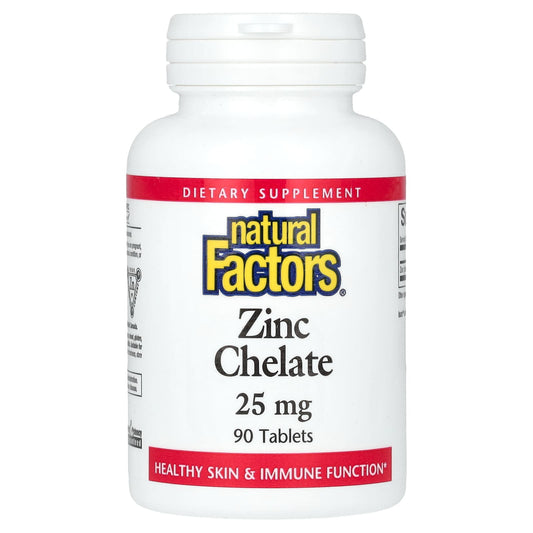 Natural Factors, Zinc Chelate, 25 mg, 90 Tablets - Medaid