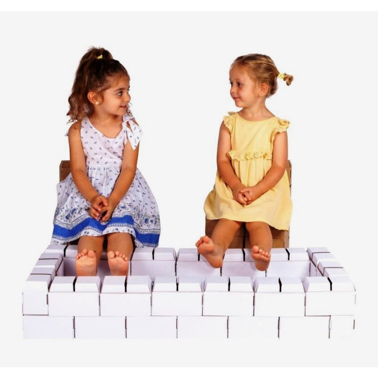 Rikbits White Color Building Blocks - 100 Pieces - Medaid International