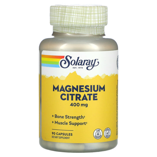 Solaray, Magnesium Citrate, 400 mg, 90 Capsules (133 mg per Capsule) - Medaid