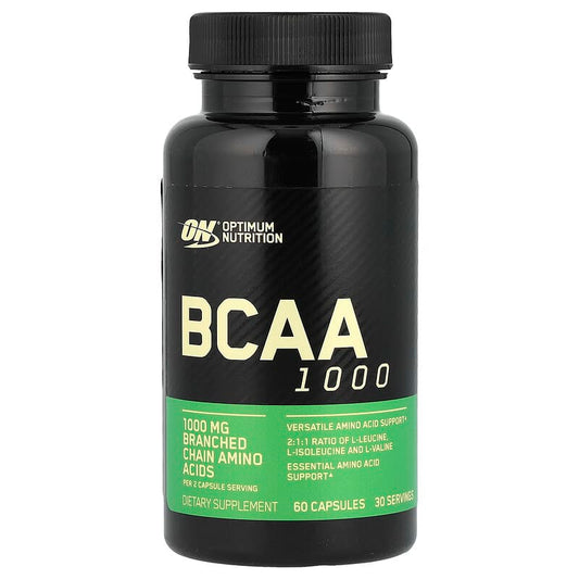 Optimum Nutrition, BCAA 1000, 1,000 mg, 60 Capsules (500 mg per Capsule) - Medaid