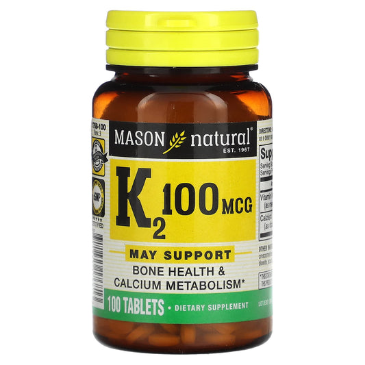 Mason Natural, Vitamin K2, 100 mcg, 100 Tablets - Medaid