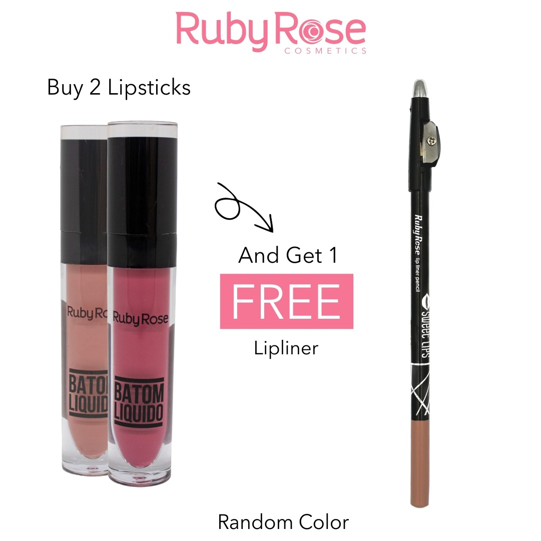 Ruby Rose x2 Liquid Matte Lipstick HB-8213 and get a FREE Lipliner - Medaid