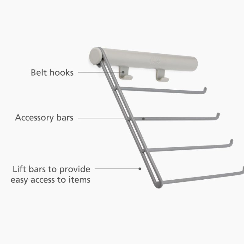 Joseph Joseph Orderly™ Ecru Belt, Tie & Scarf Hanging Rail - Medaid