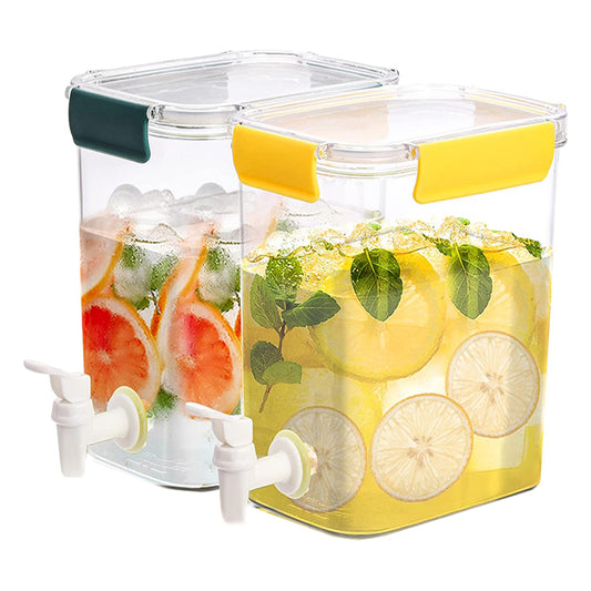4.5 L Clear Acrylic Beverage Dispenser with Lid and Spigot Storage Bucket for Parties Birthdays Buffets Social Gatherings - Medaid