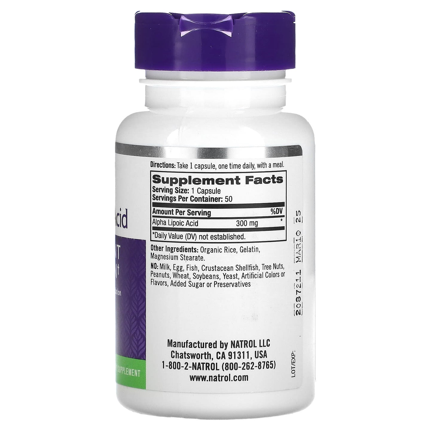 Natrol, Alpha Lipoic Acid, 300 mg, 50 Capsules - Medaid