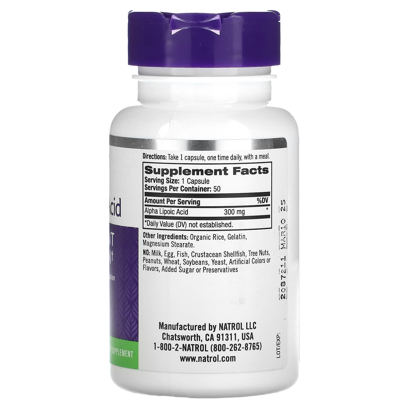 Natrol, Alpha Lipoic Acid, 300 mg, 50 Capsules - Medaid