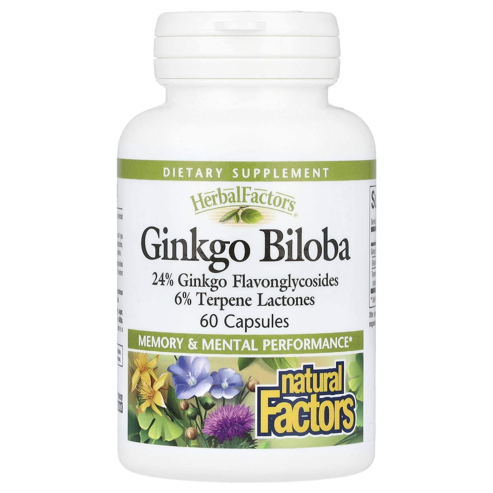 Natural Factors, Ginkgo Biloba, 60 Capsules - Medaid