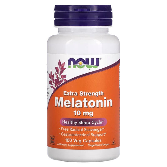 NOW Foods, Extra Strength Melatonin, 10 mg, 100 Veg Capsules - Medaid