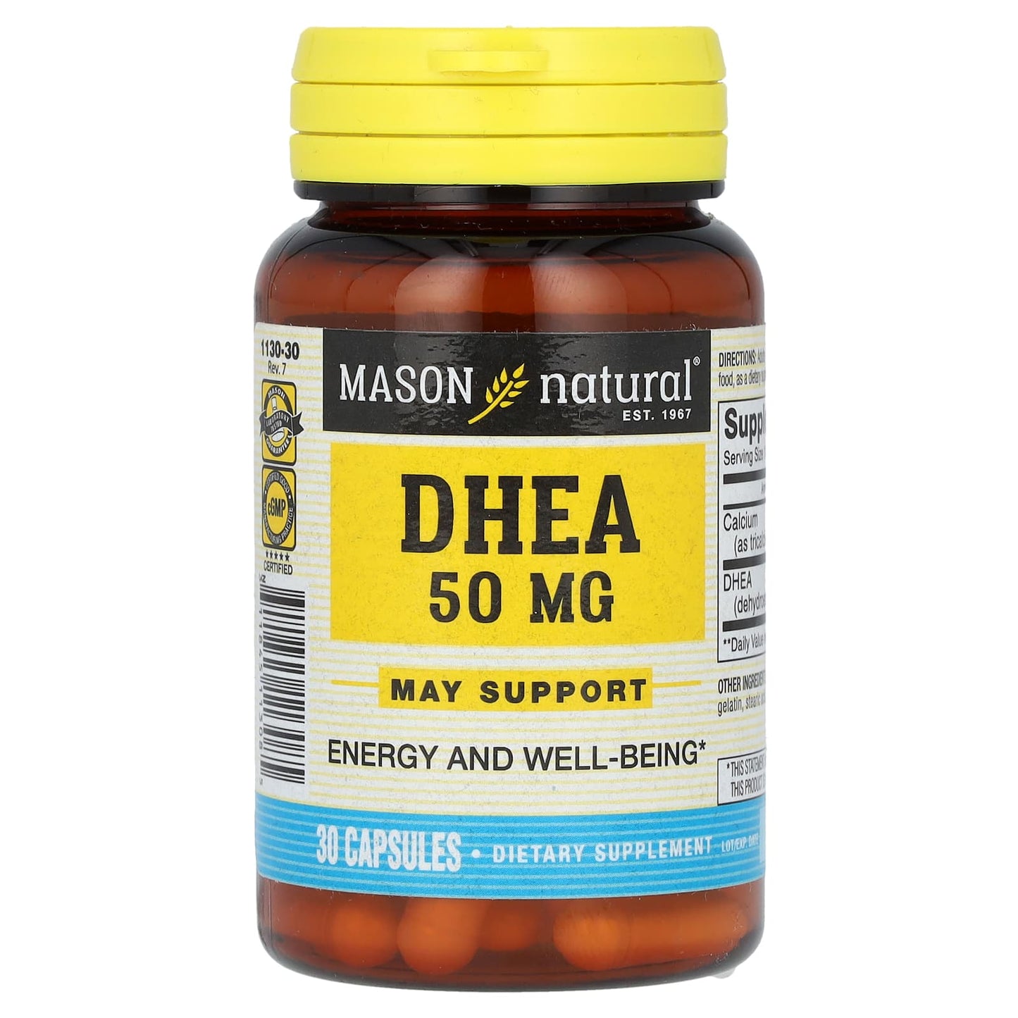 Mason Natural, DHEA, 50 mg, 30 Capsules - Medaid