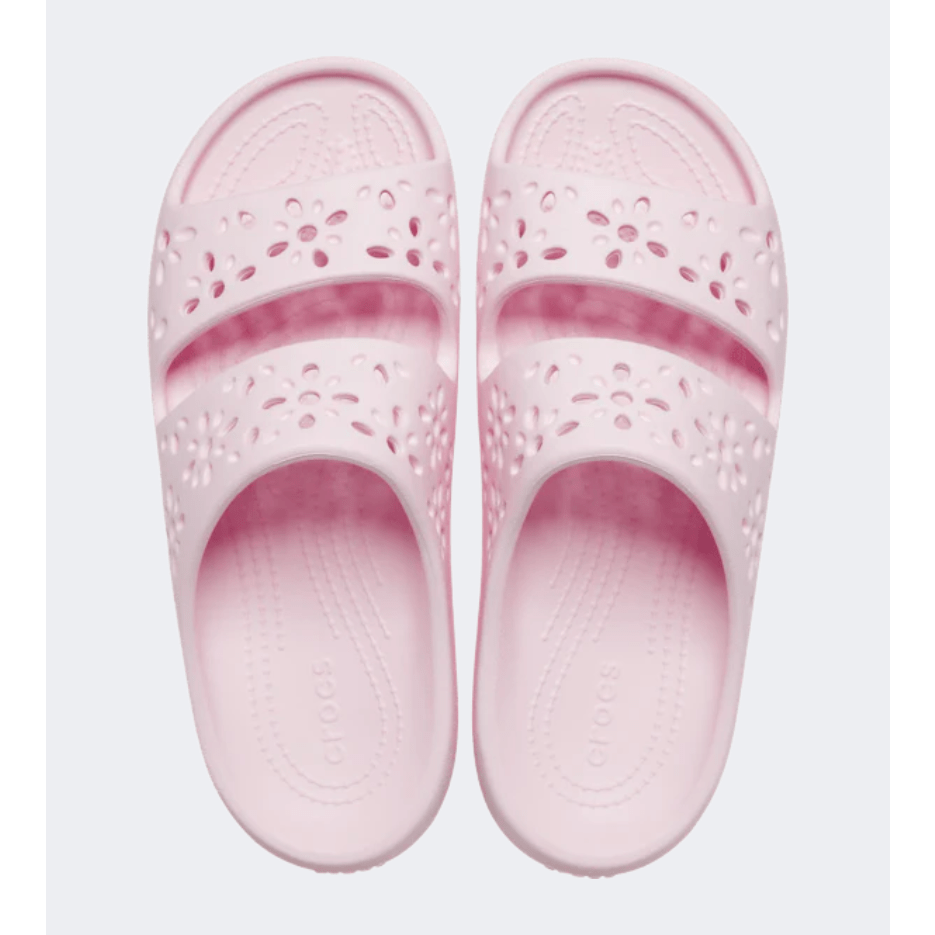 Crocs Classic Floral Cut Out Unisex Lifestyle Slippers Pink Milk - Medaid