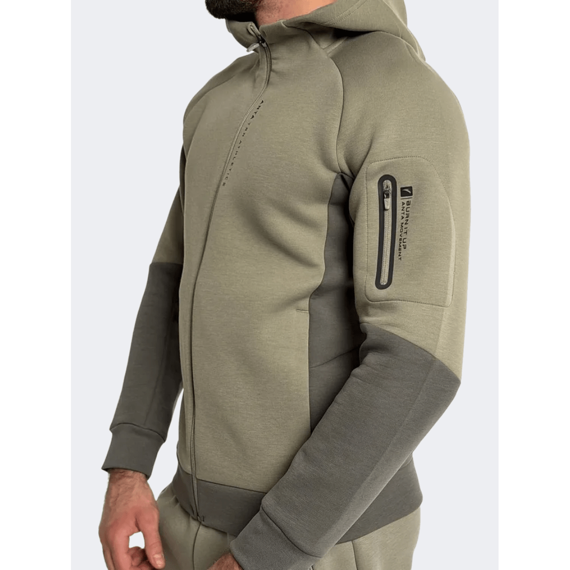 Anta Knit Men Training Track Top Bean Green - Medaid International