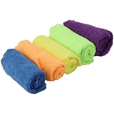 Royalford royalbright 5 piece microfiber cleaning clothes rf11076 powerful and high density cloth for easy efficient 100% anti bacterial super absorbent power multicolor - Medaid