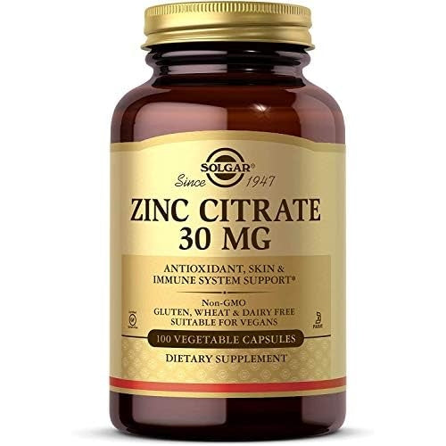 Solgar Zinc Citrate 30 Mg Capsules, 100S - Medaid