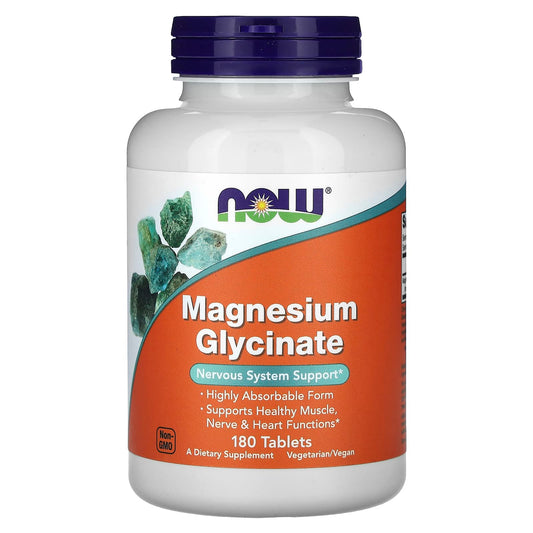 NOW Foods, Magnesium Glycinate, 180 Tablets - Medaid