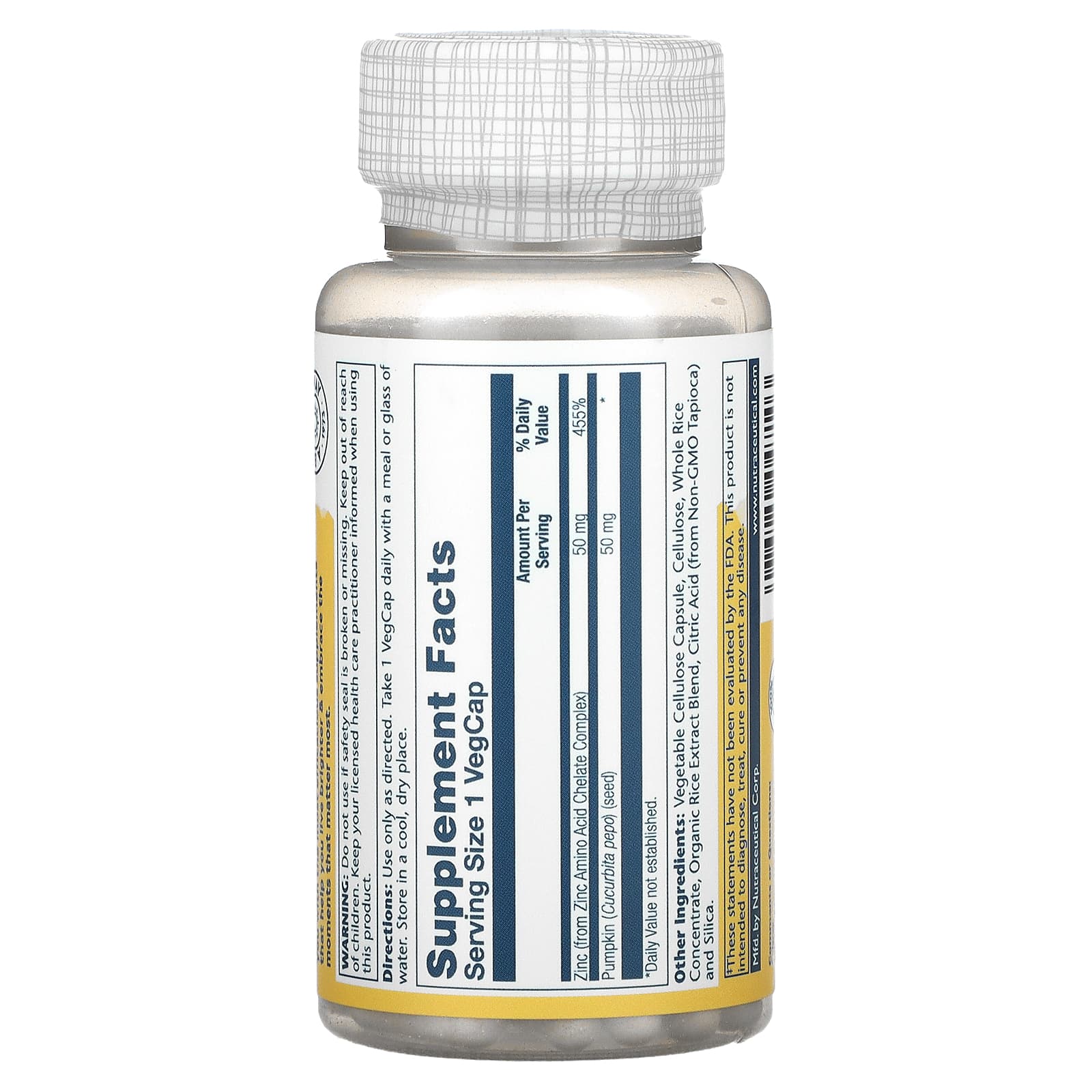 Solaray, Zinc, 50 mg, 100 VegCaps - Medaid