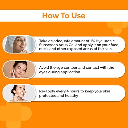 The Derma Co Hyaluronic Sunscreen Aqua Ultra Light Gel With Spf 50 Pa++++ For Broad Spectrum, UV A, UV B & Blue Light Protection For Oily Skin - 50G(Dermaco), Pack Of 1 - Medaid