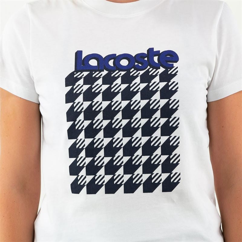 Womens Lacoste SPORT Breathable Houndstooth Patterned T-shirt - Medaid International