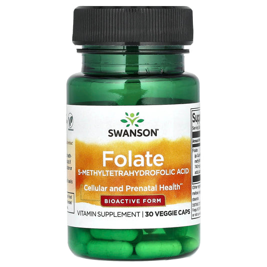 Swanson, Folate , 30 Veggie Caps - Medaid