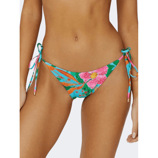 Pq Swim Zinnia Embroidered Tie Women Beach Slip Multicolor - Medaid